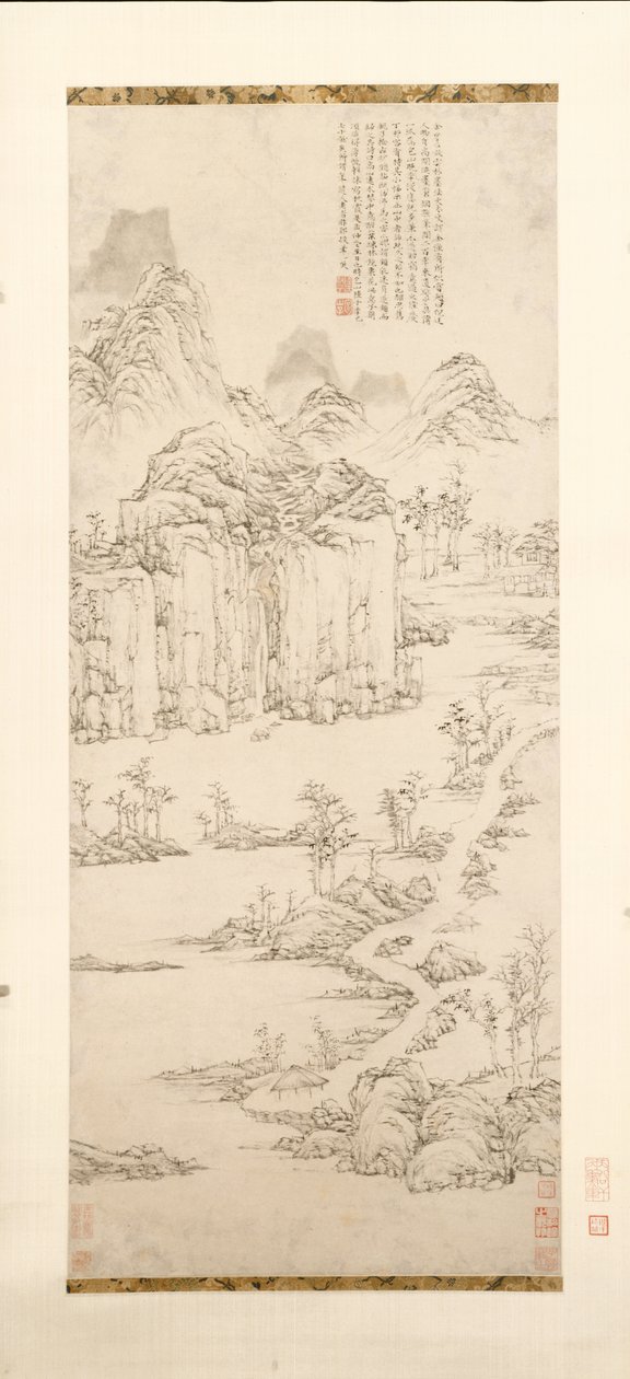 Daoistisches Refugium in Berg und Strom (Landschaft nach Ni Zan [1301–1374]) von Lu Zhi