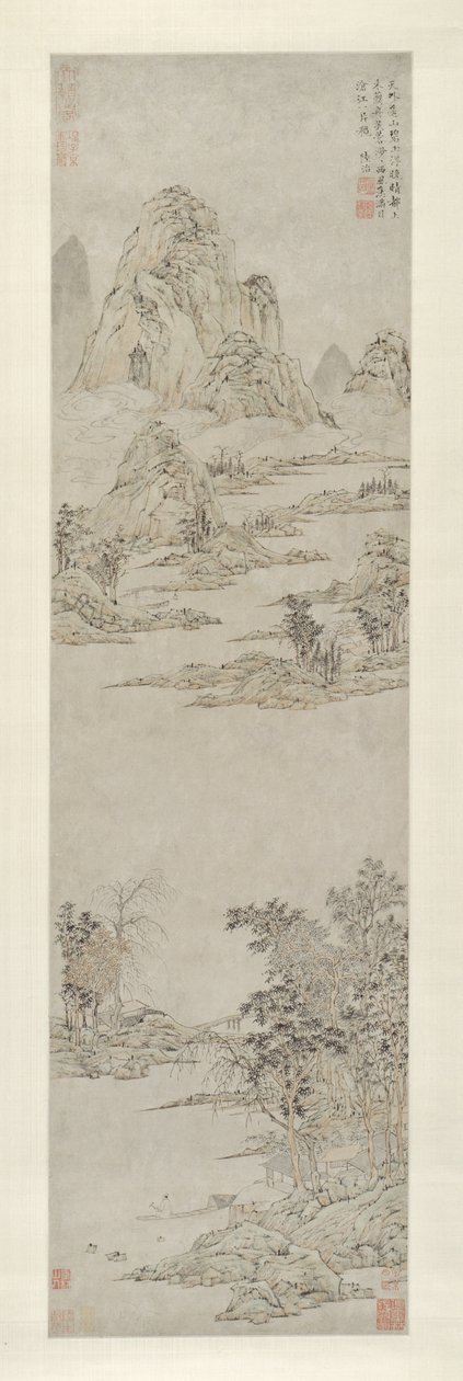 Ruderer unter klarem Herbsthimmel (Ferne Berge) von Lu Zhi