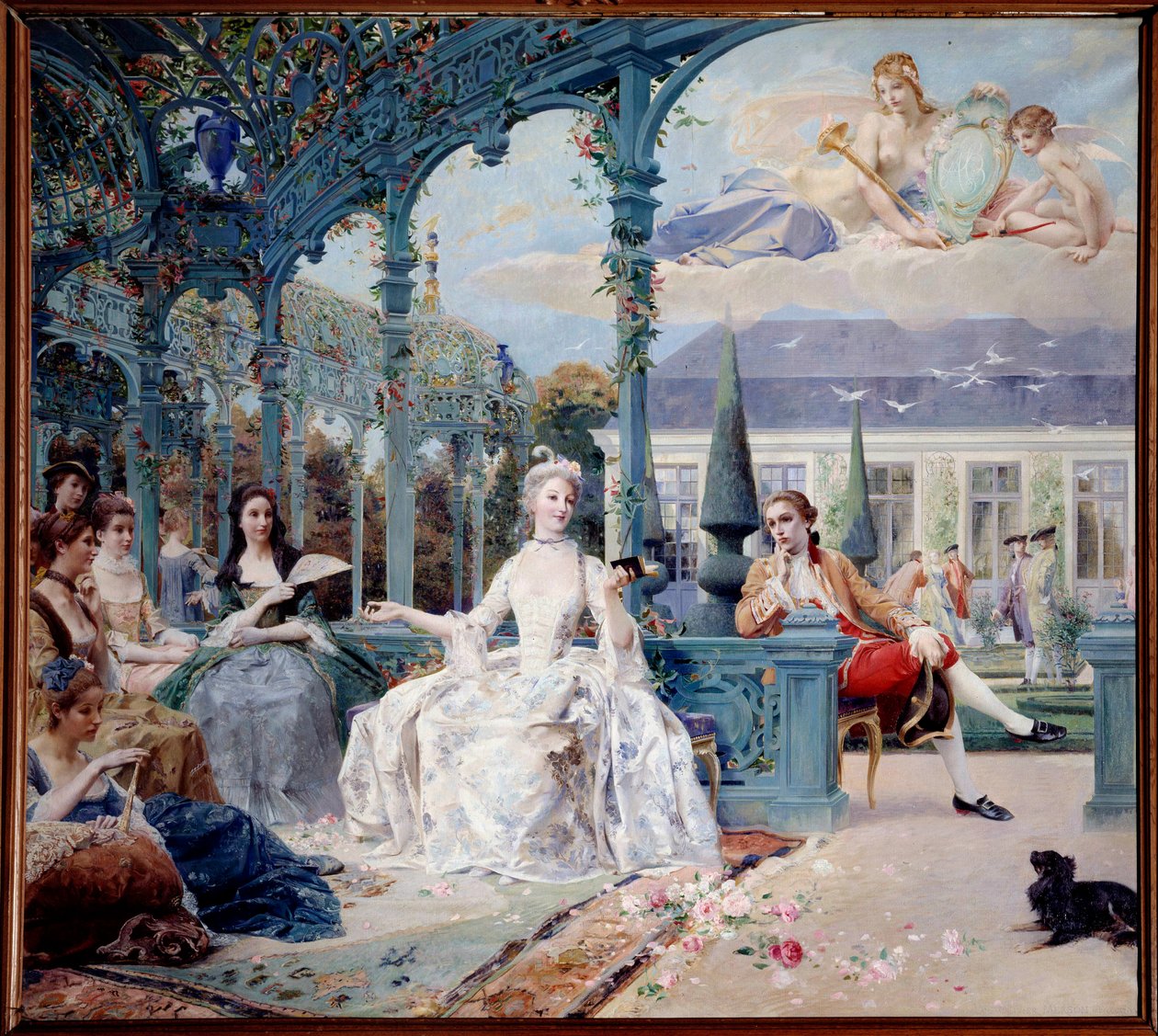 Mademoiselle de Clermont und der Graf von Melun im Pavillon von Sylvie bei Chantilly von Luc Oliver Merson