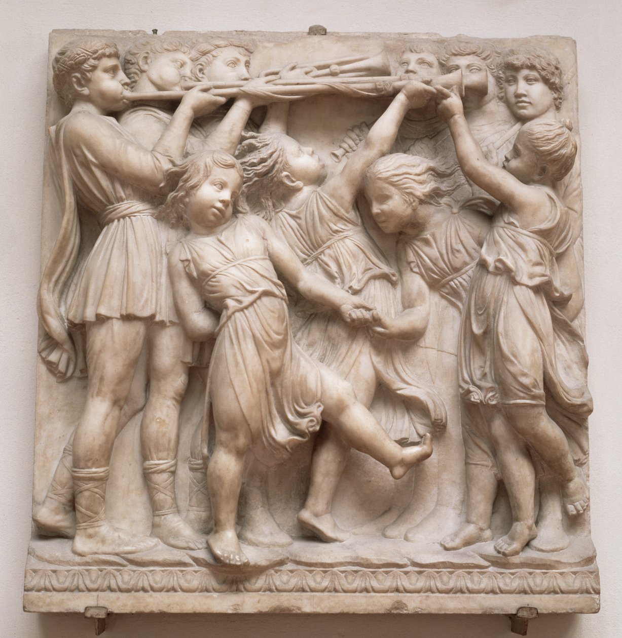 Trompetende Engel, Relief von der Cantoria, ca. 1432-38 von Luca Della Robbia