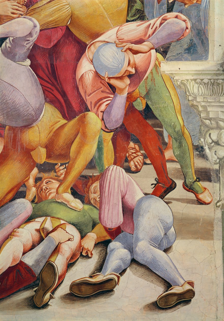 Detail der Propheten und das Ende der Welt, Eingangswand der Kapelle der Madonna di San Brizio (Detail) von Luca Signorelli