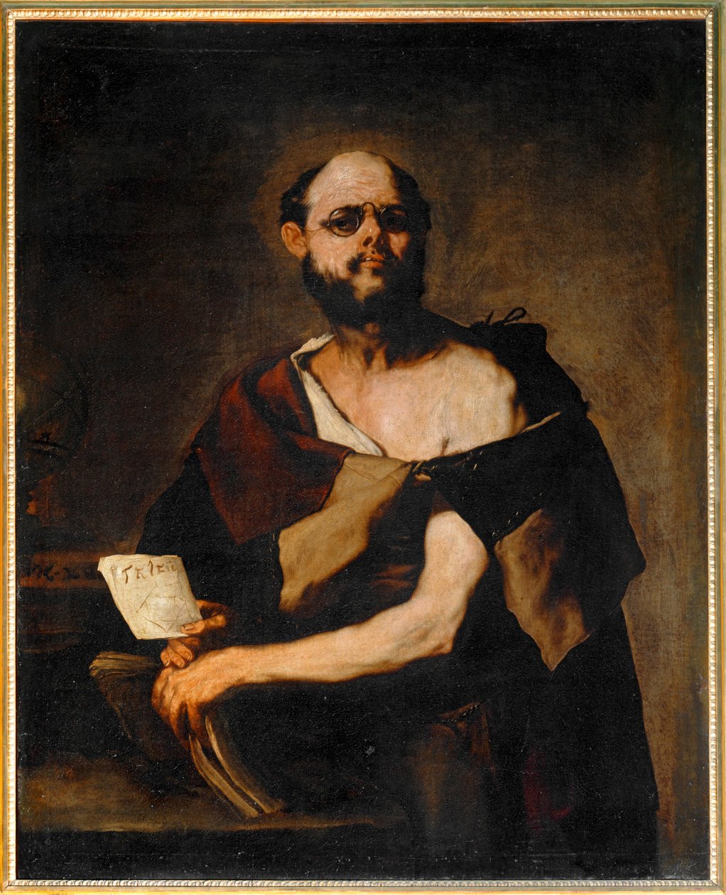 Ein Philosoph mit Brille von Luca (circle of) Giordano