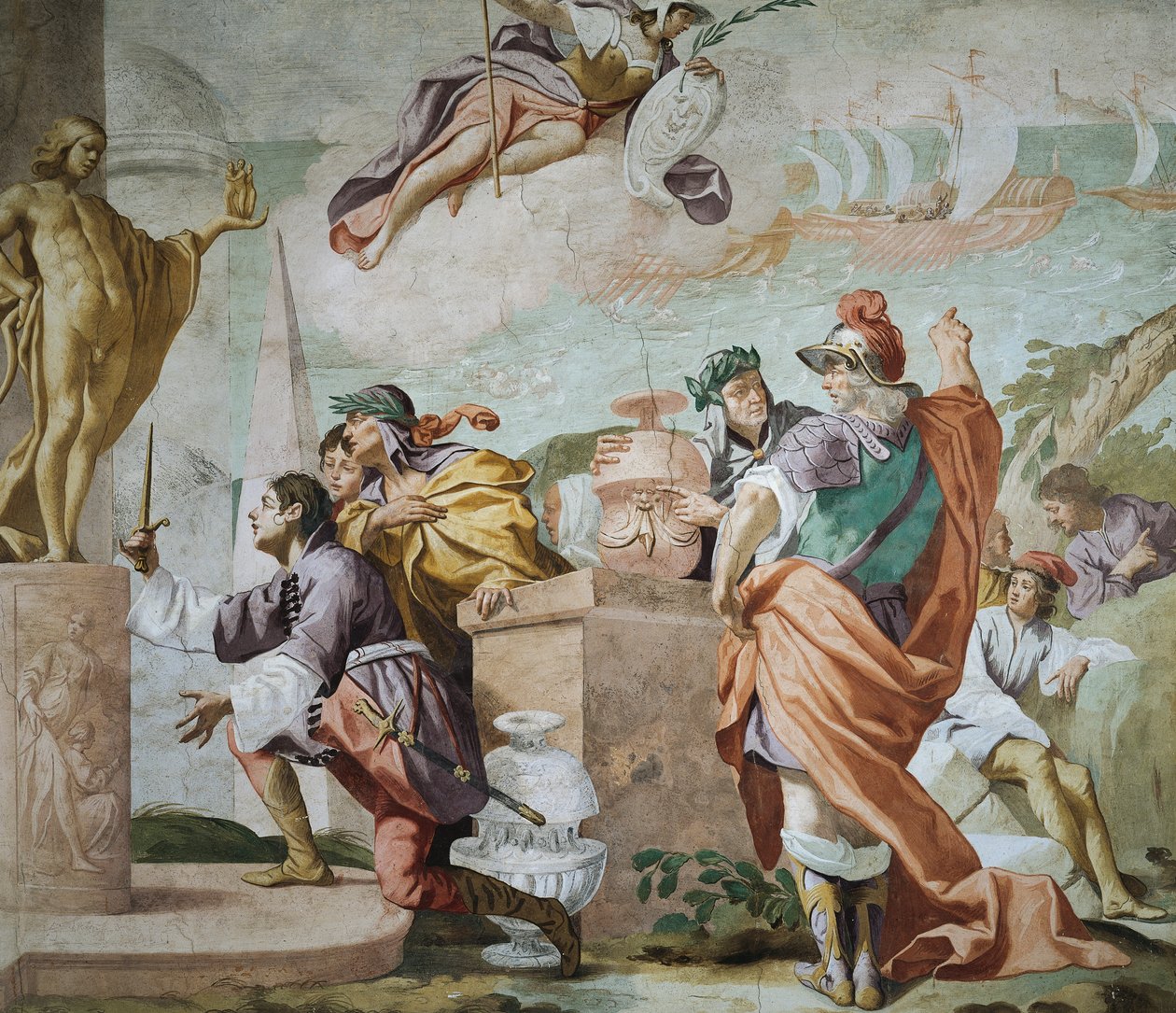 Lykaon, Antenors Sohn, weiht Apollos Dolch in Delphi, Episode aus dem Mythos von Antenor von Luca Ferrari