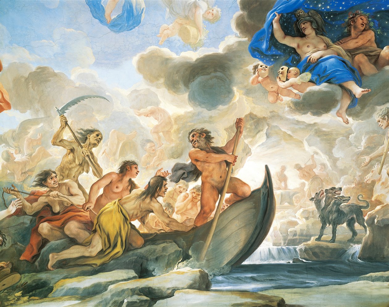 Figur des Charon, Detail aus Fresko von Luca Giordano