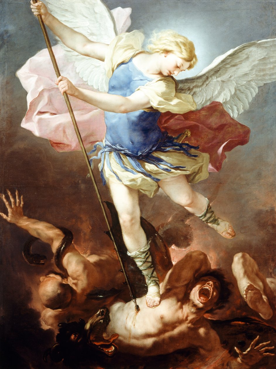 St. Michael besiegt den Dämon von Luca Giordano