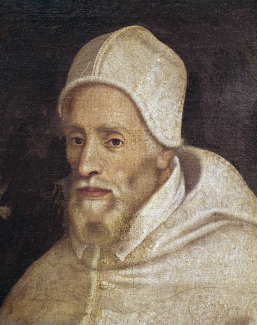 Porträt von Papst Paul III. (1468-1549), Gemälde von Luca Longhi (1507-1580) von Luca Longhi