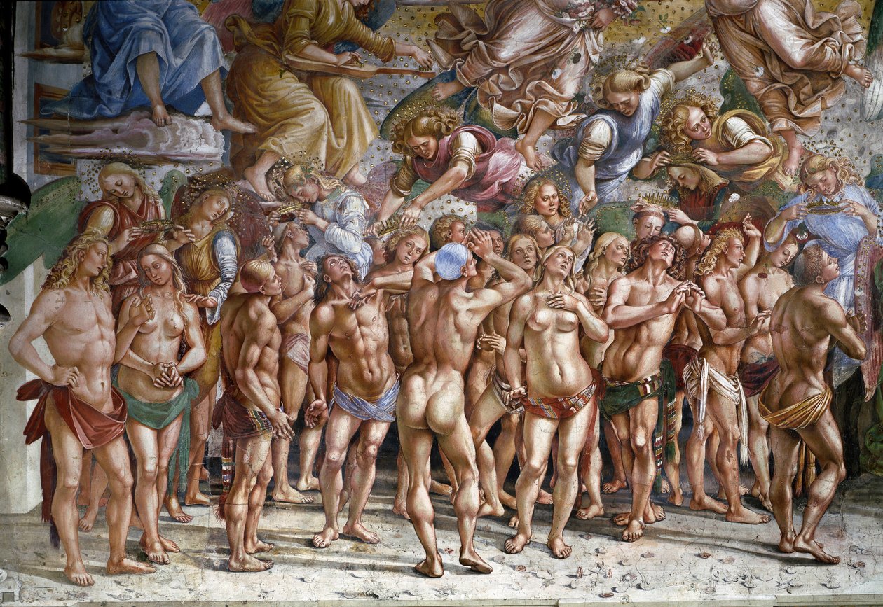Das Jüngste Gericht: Die Auserwählten (Detail) von Luca Signorelli