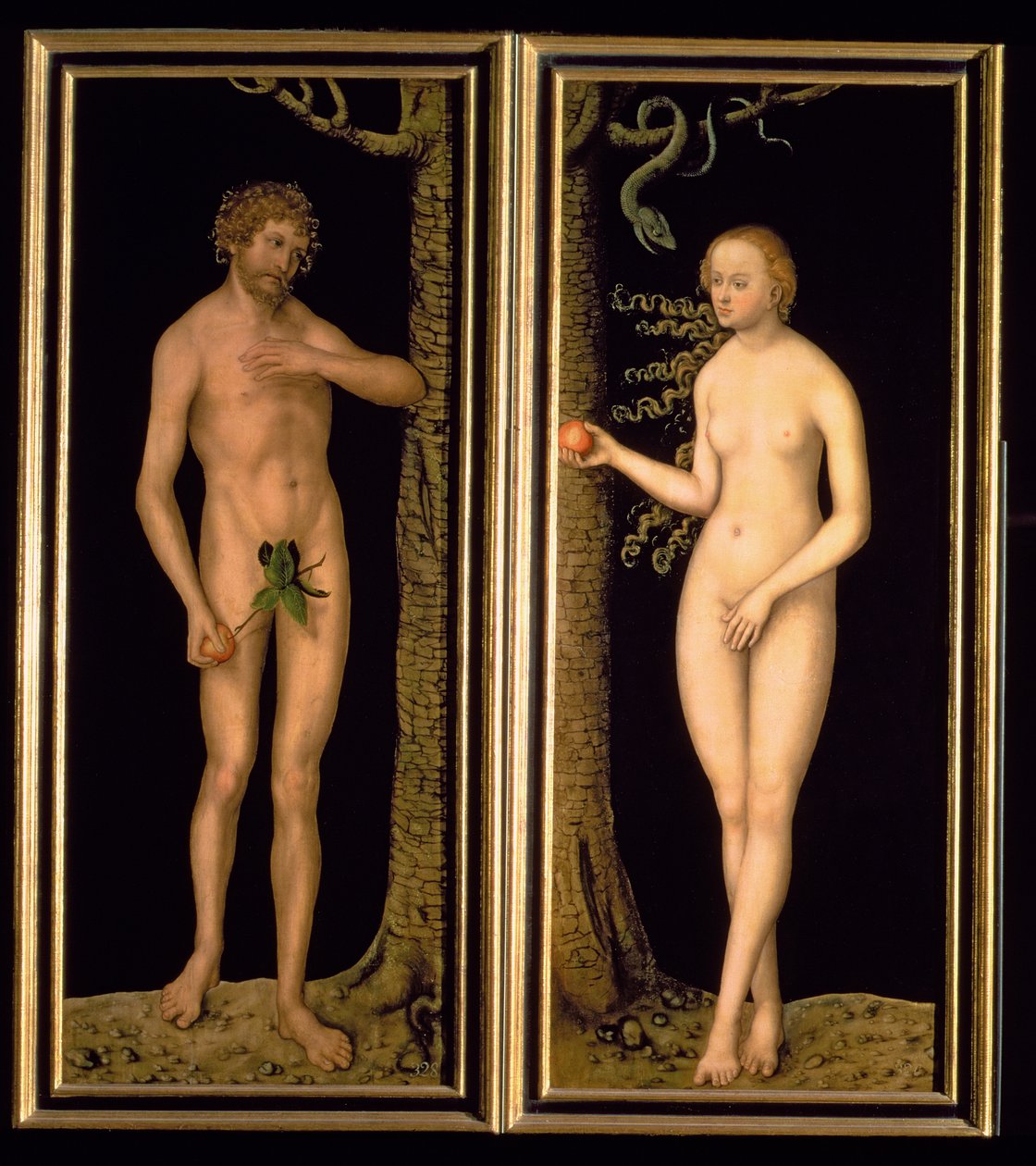 Adam und Eva, 1537 von Lucas Cranach the Elder