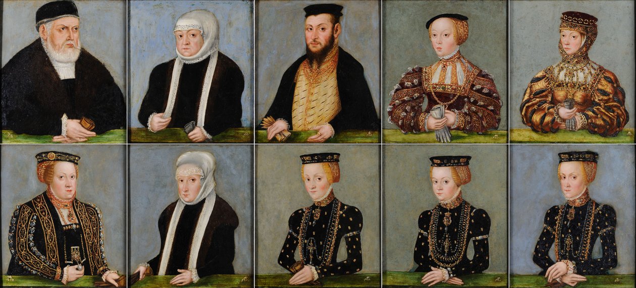 Familie von Sigismund I. Jagiellon, König von Polen von Lucas Cranach the Younger