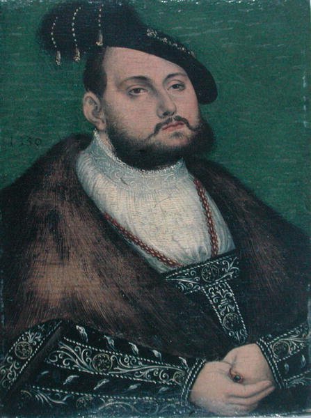 Porträt von Johann Friedrich (1503-54) Kurfürst von Sachsen von Lucas (studio of) Cranach