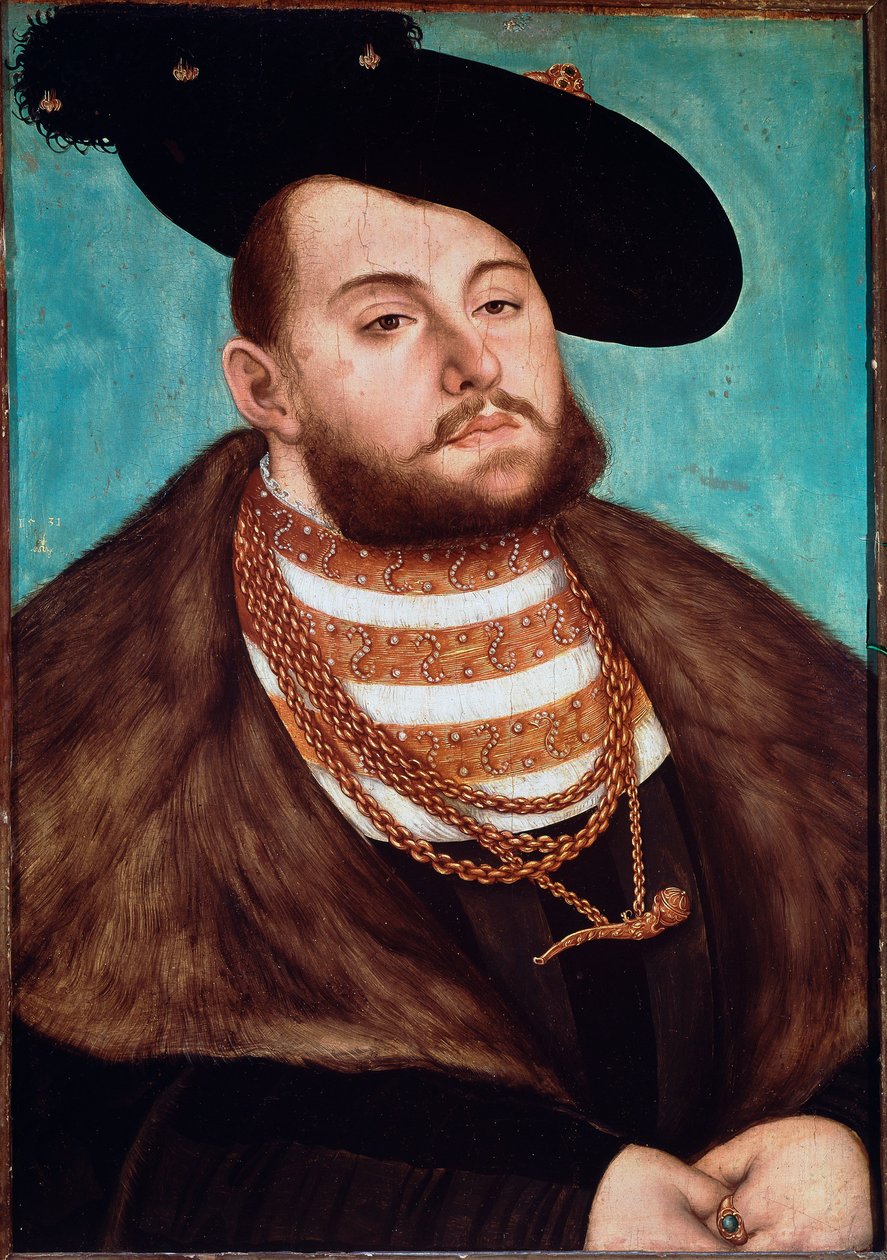 Porträt von Johann Friedrich II. dem Großmütigen, Kurfürst von Sachsen von Lucas Cranach