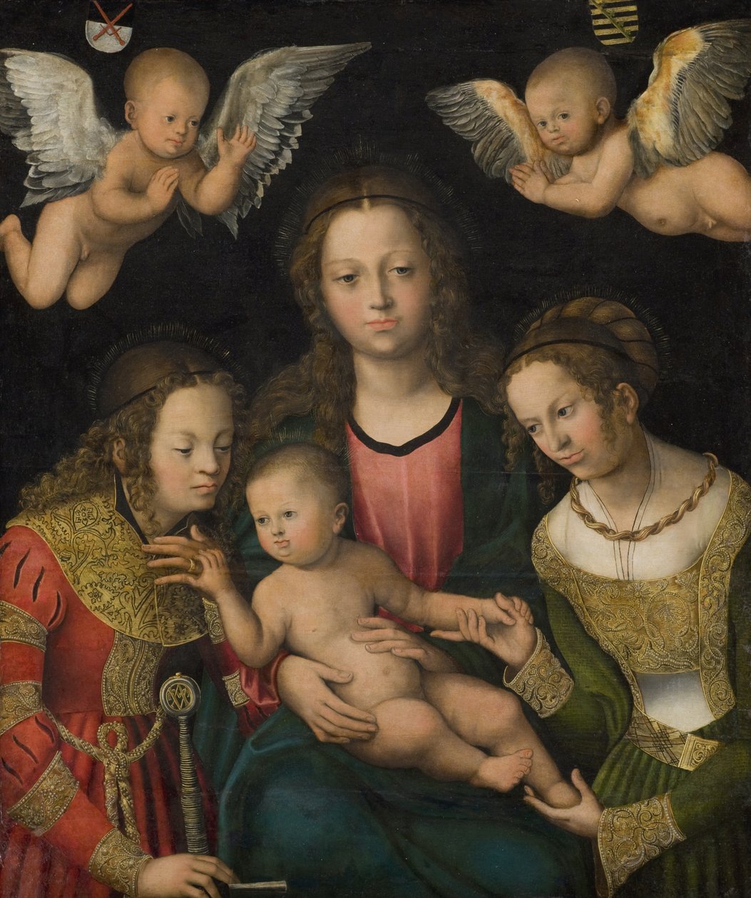 Jungfrau und Kind mit den Heiligen Katharina und Barbara von Lucas Cranach d.Æ.
