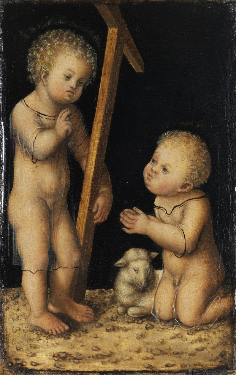 Christus und Johannes der Täufer als Kinder von Lucas Cranach the Elder