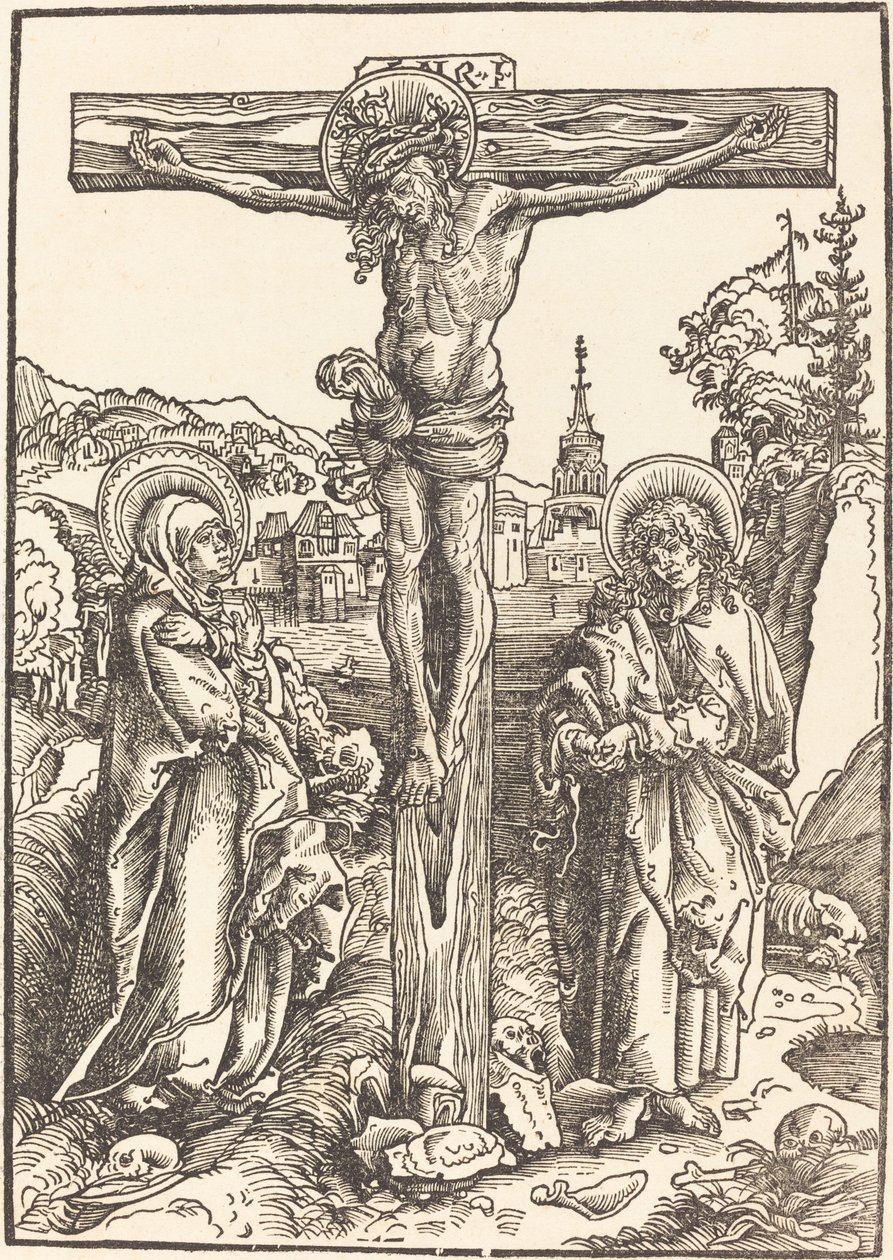 Christus am Kreuz zwischen der Jungfrau und dem heiligen Johannes von Lucas Cranach the Elder