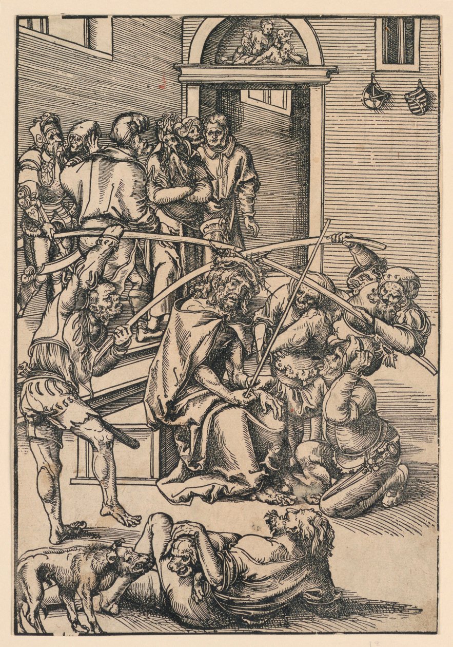 Krönung der Dornen, Illustration aus "Die Passion" von Lucas Cranach the Elder