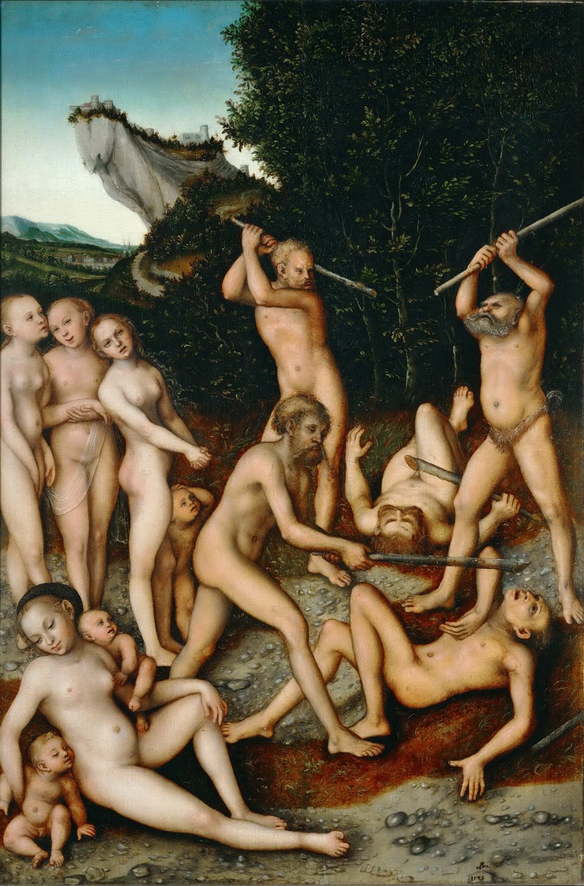 Die Früchte der Eifersucht (Das silberne Zeitalter) von Lucas Cranach the Elder