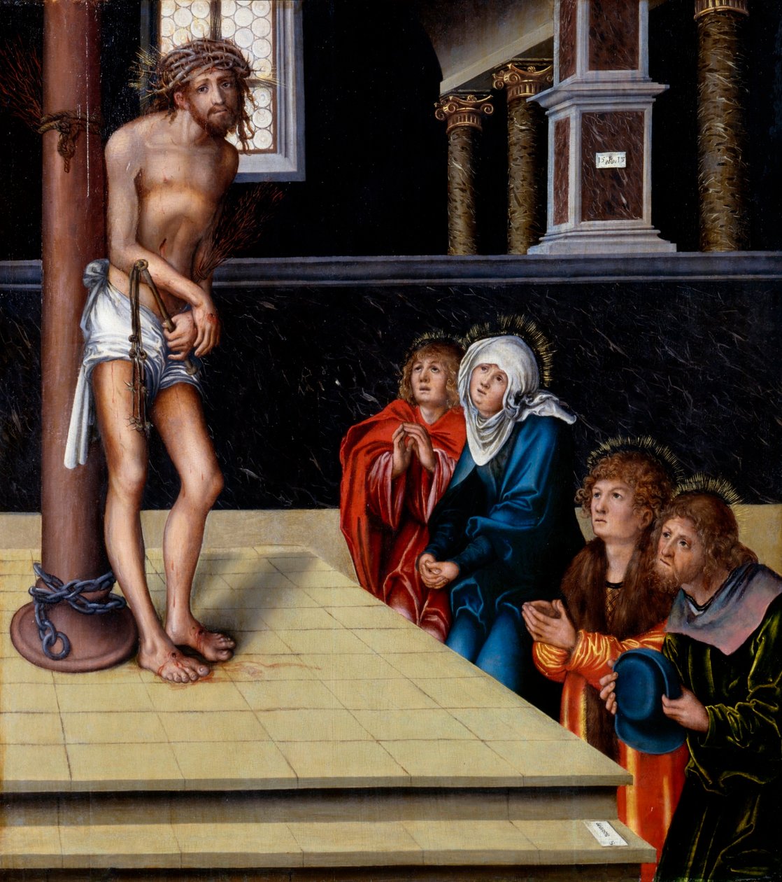 Christus als Schmerzensmann an der Geißelsäule von Lucas Cranach the Elder