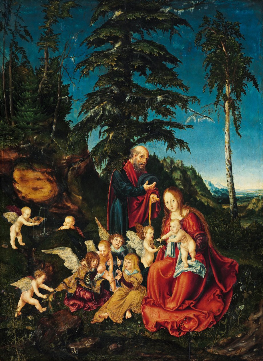 Ruhe auf der Flucht nach Ägypten von Lucas Cranach the Elder