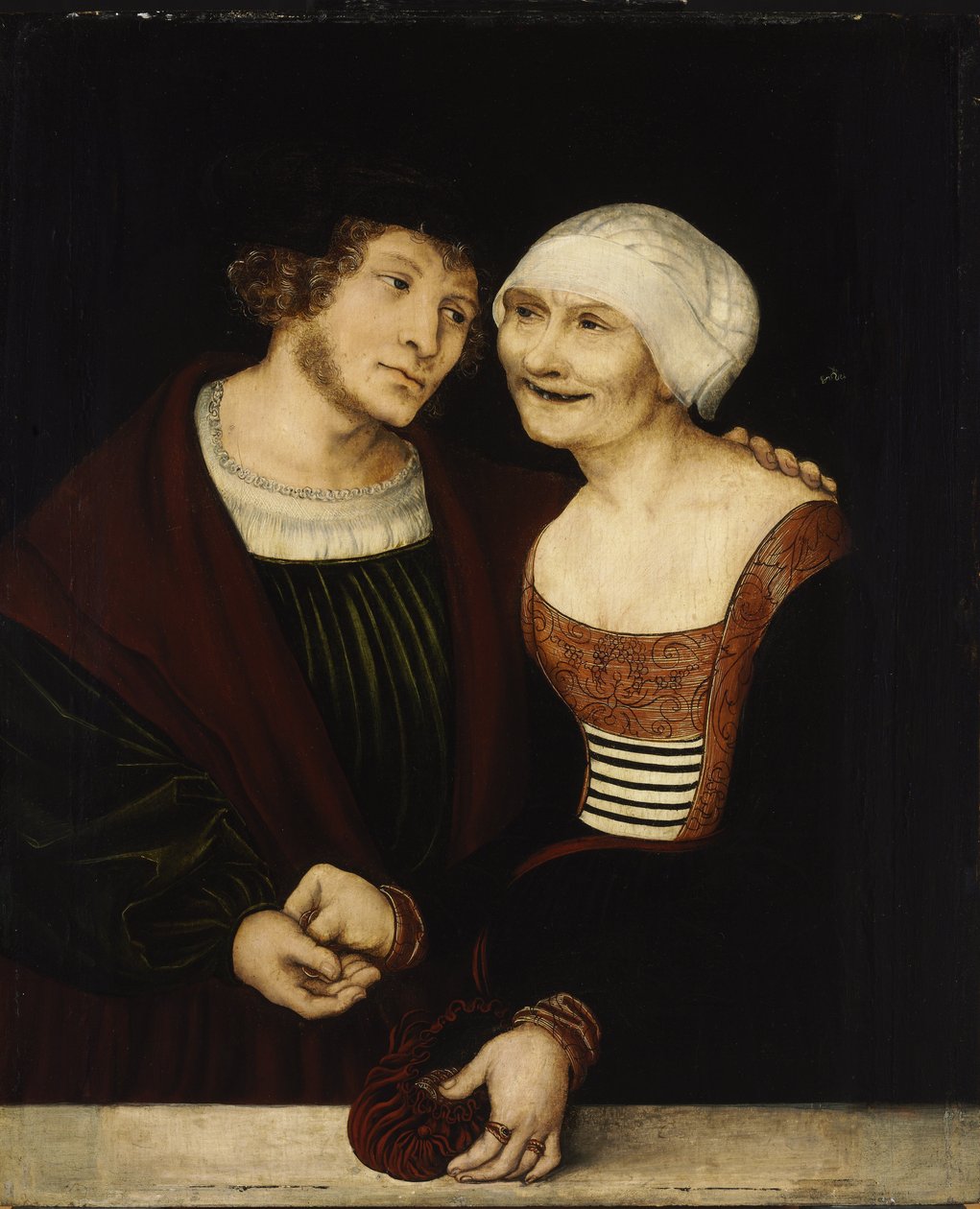 Ungleiches Paar: Junger Mann und alte Frau von Lucas Cranach the Elder