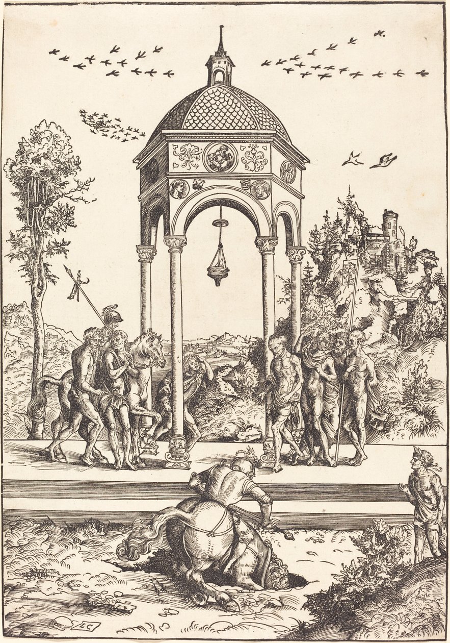 Marcus Curtius stürzt sich in den Abgrund von Lucas Cranach the Elder