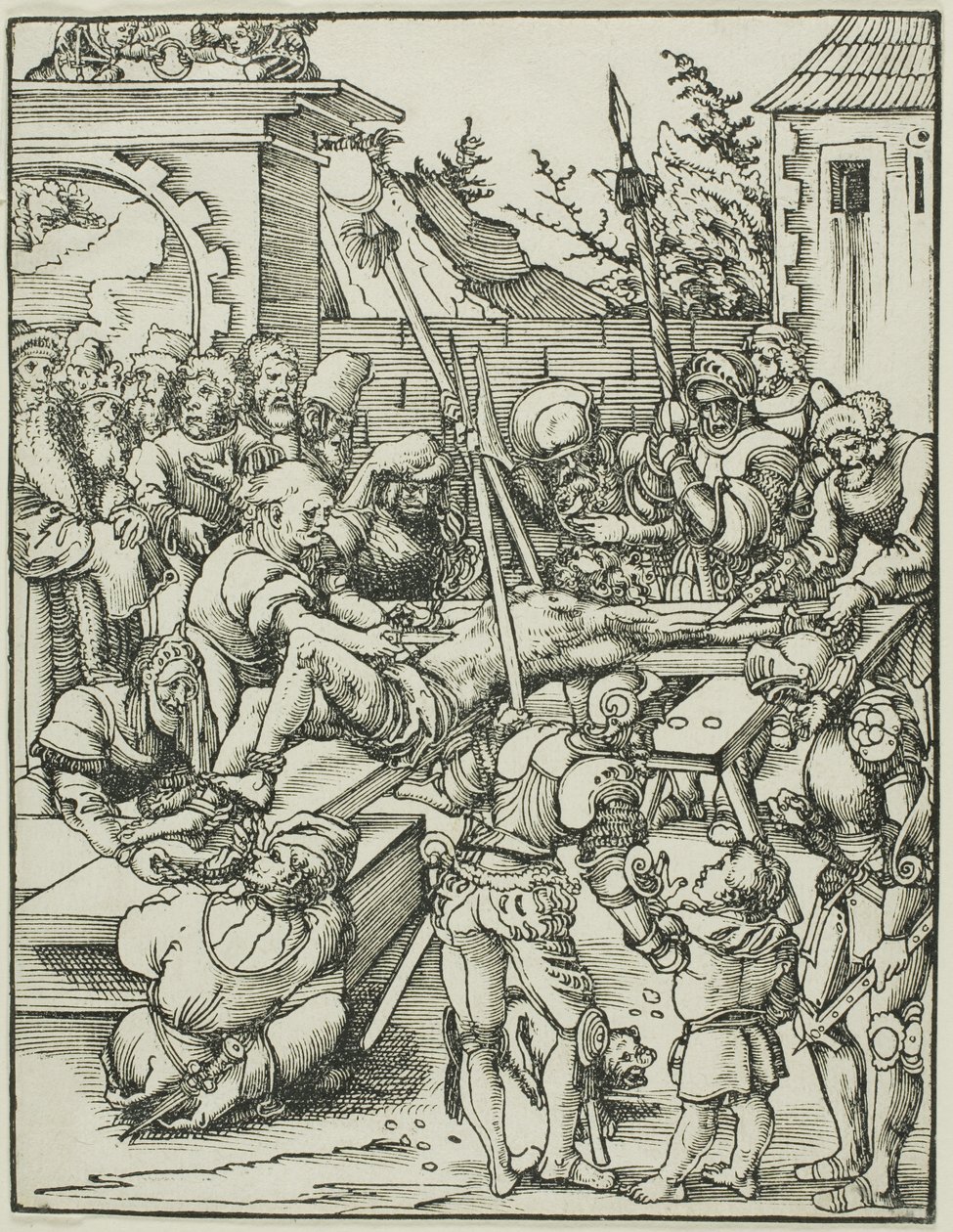 Der heilige Bartholomäus, aus Das Martyrium der Apostel von Lucas Cranach the Elder