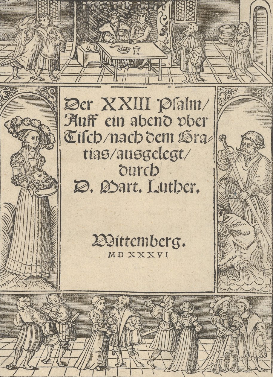Titelrand mit der Geschichte von Salome und Johannes dem Täufer von Lucas Cranach the Elder
