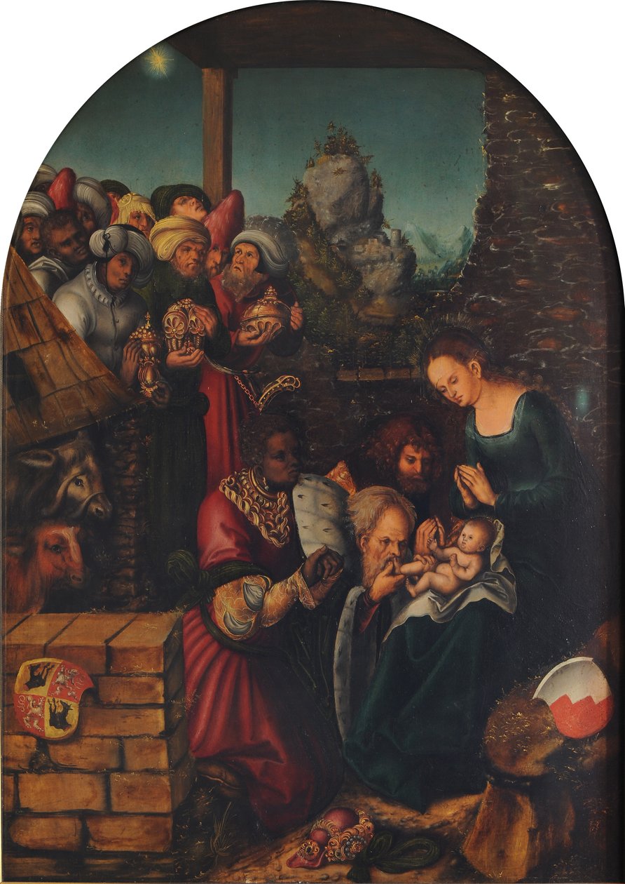 Die Anbetung der Heiligen Drei Könige von Lucas Cranach the Elder and workshop