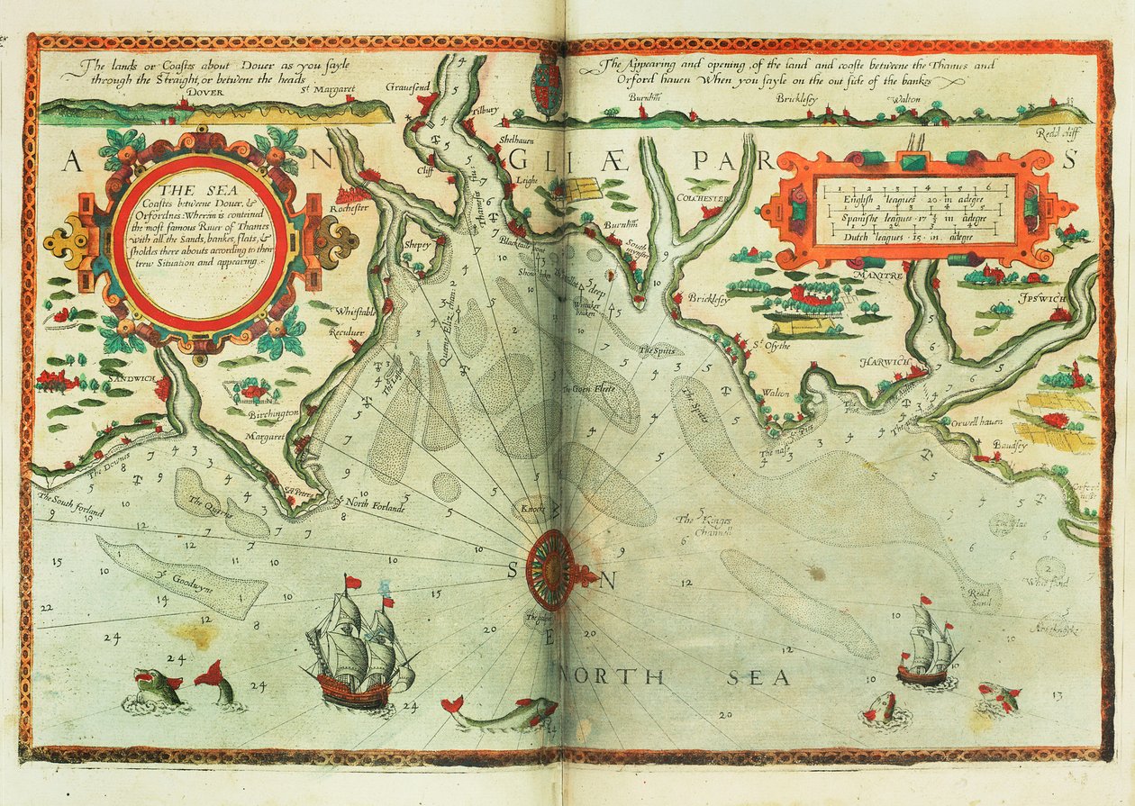 Die Seeküsten zwischen Dover und Orfordness von Lucas Janszoon Waghenaer