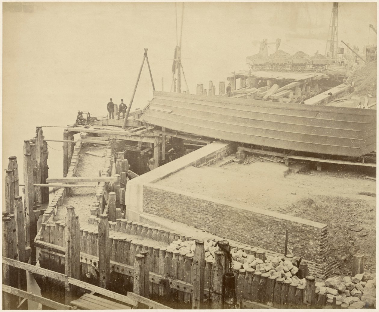Bau des erweiterten Limehouse-Beckens, London, Mai 1869 von Lucas and Tuck