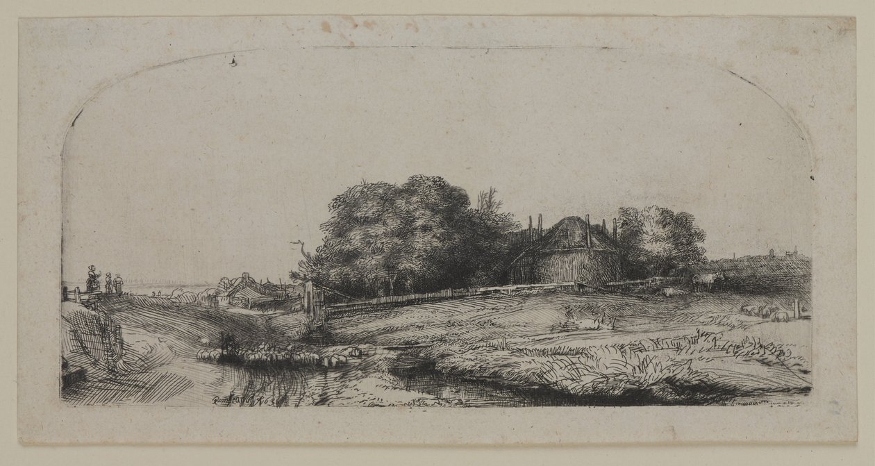 Landschaft mit Heuschober und Schafherde von Lucas the Elder Cranach