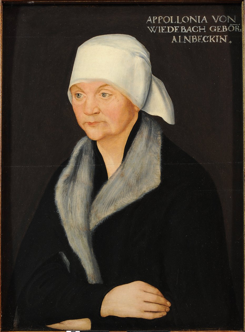 Porträt von Apollonia von Wiedebach, von Lucas Cranach dem Älteren (1472-1553). Öl auf Holz, ca. 1524. Maße: 38,7 x 28,7 cm. Staatliche Kunstsammlungen Dresden von Lucas the Elder Cranach