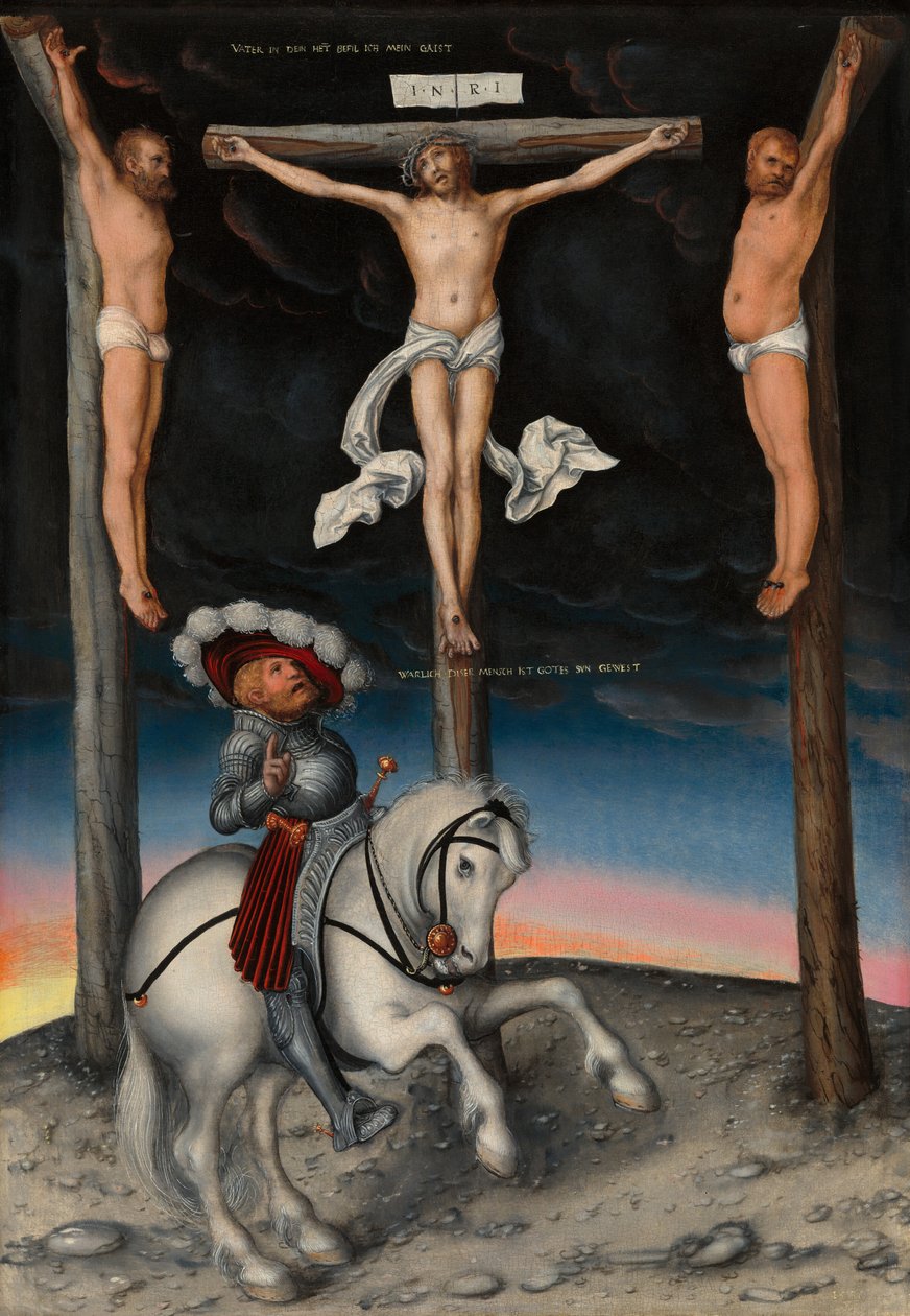 Die Kreuzigung mit dem bekehrten Zenturio von Lucas the Elder Cranach