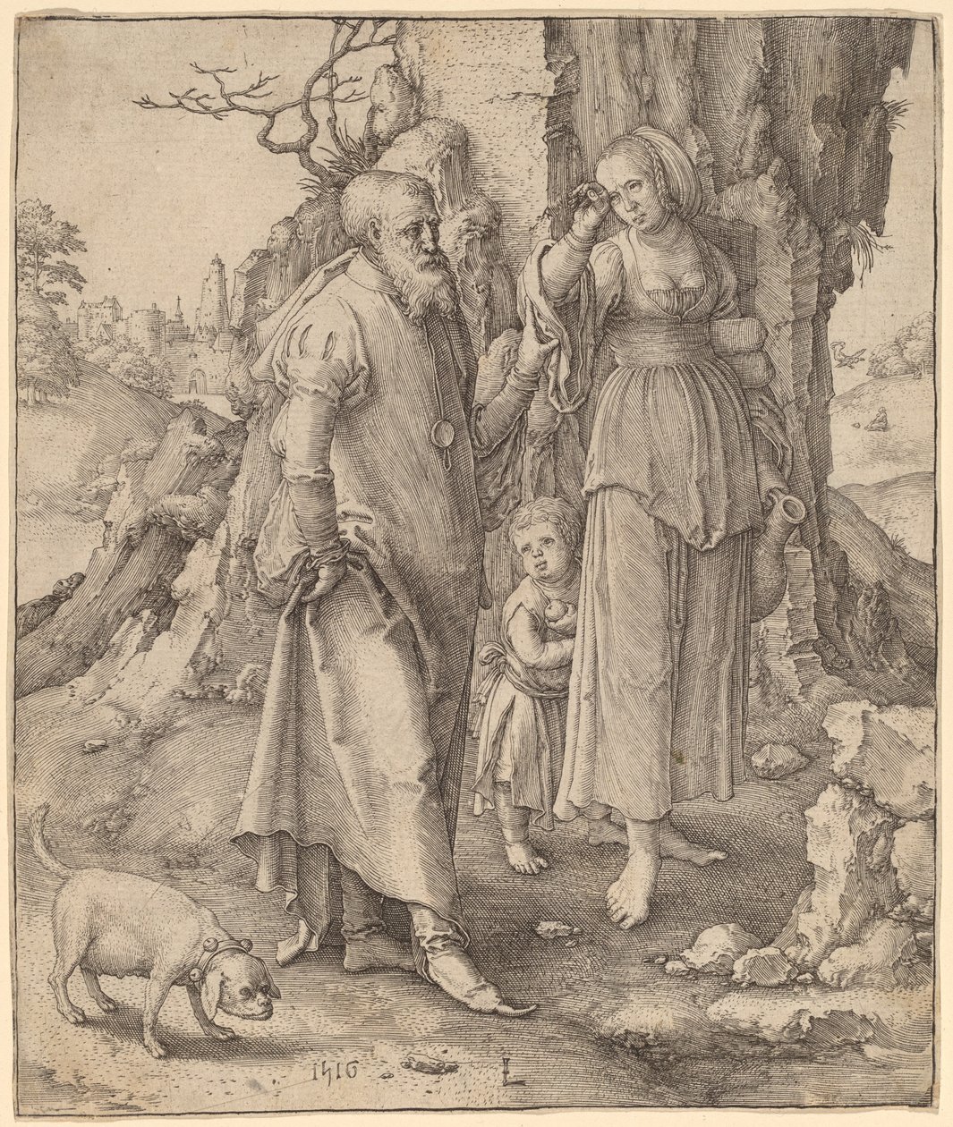 Abraham verstößt Hagar von Lucas van Leyden