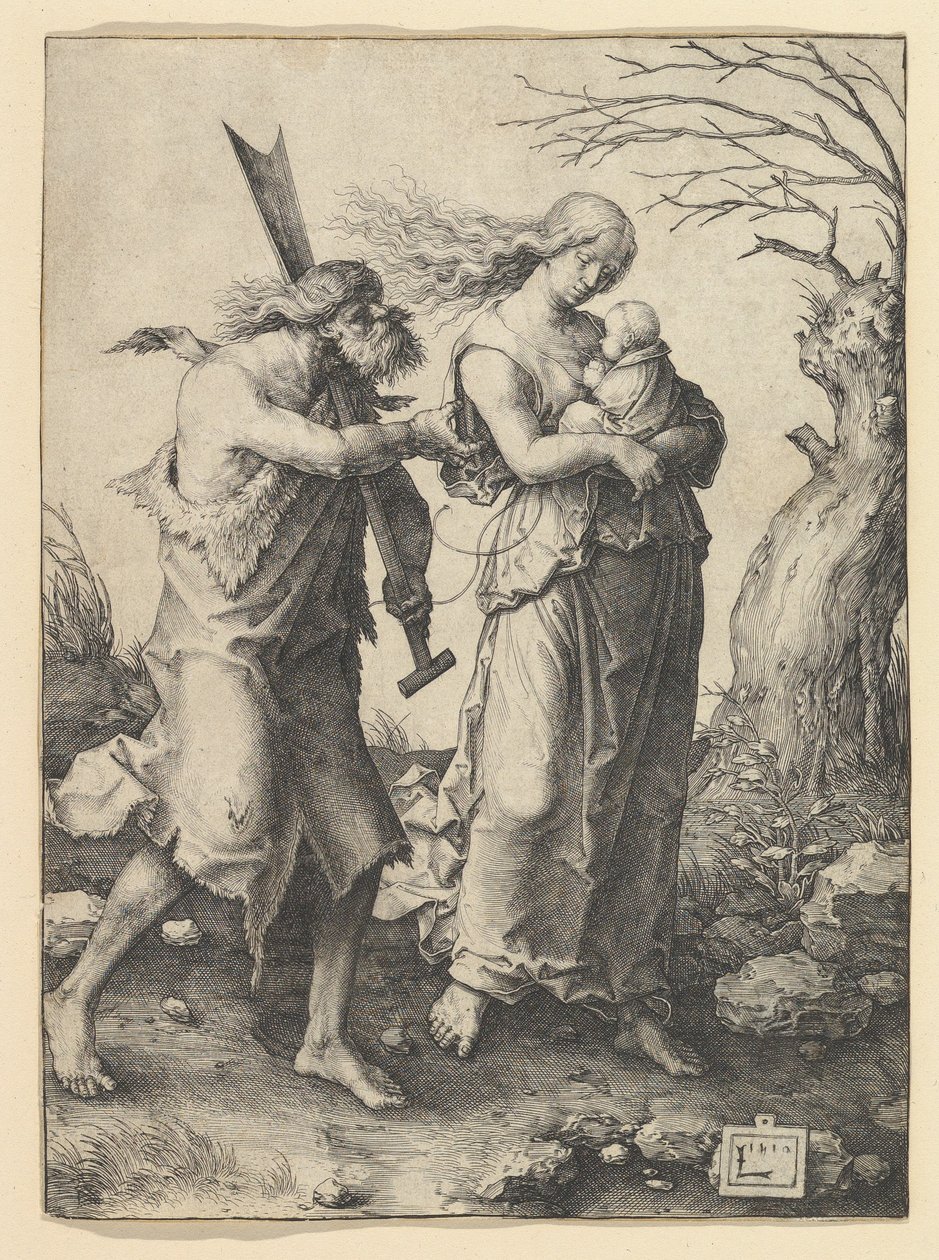 Adam und Eva nach der Vertreibung, 1510 von Lucas van Leyden