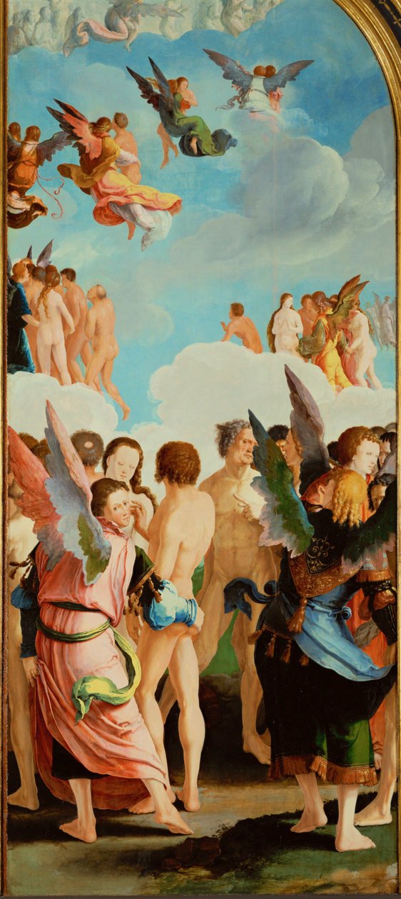 Engel unter den Gerechten von Lucas van Leyden