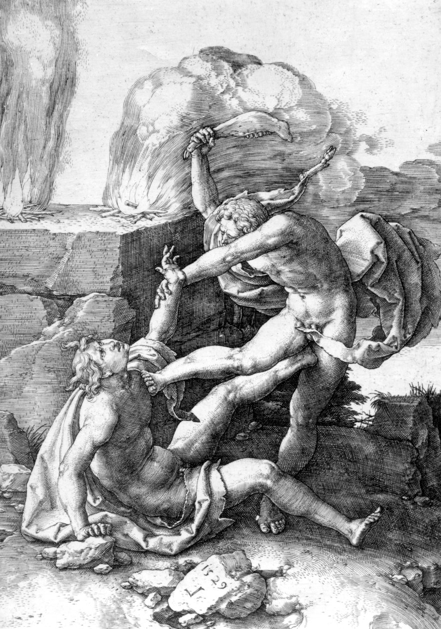 Kain tötet Abel von Lucas van Leyden