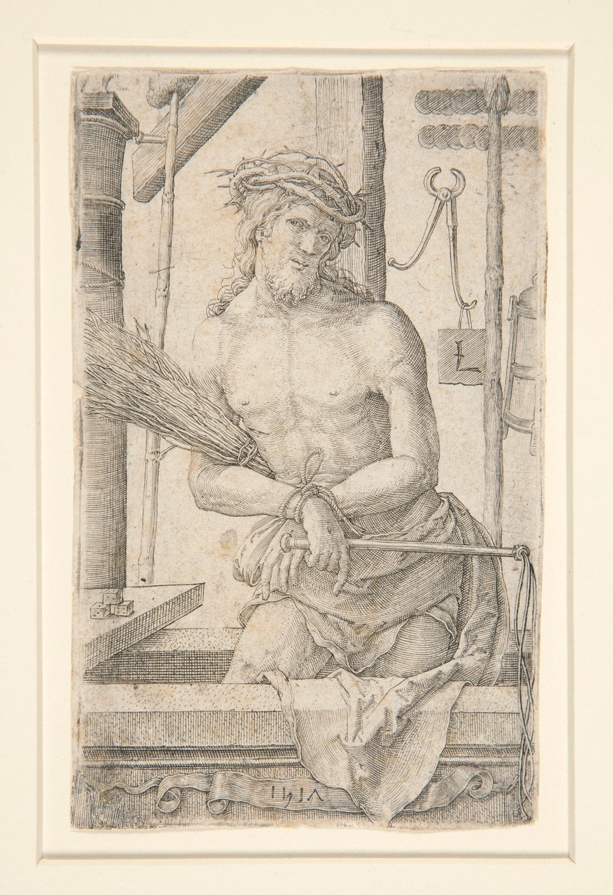 Christus als Schmerzensmann mit den Leidenswerkzeugen von Lucas van Leyden