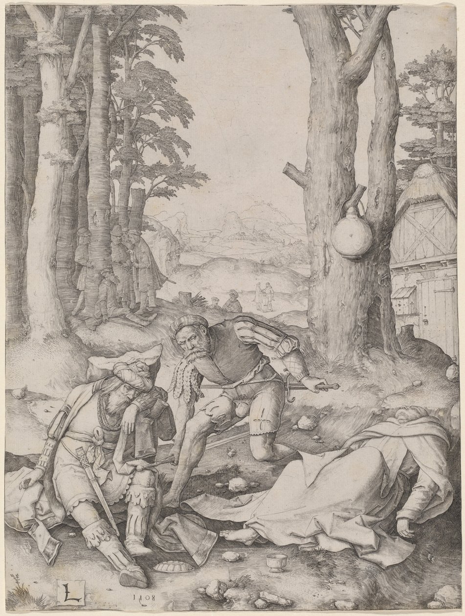 Mohammed und der Mönch Sergius von Lucas van Leyden