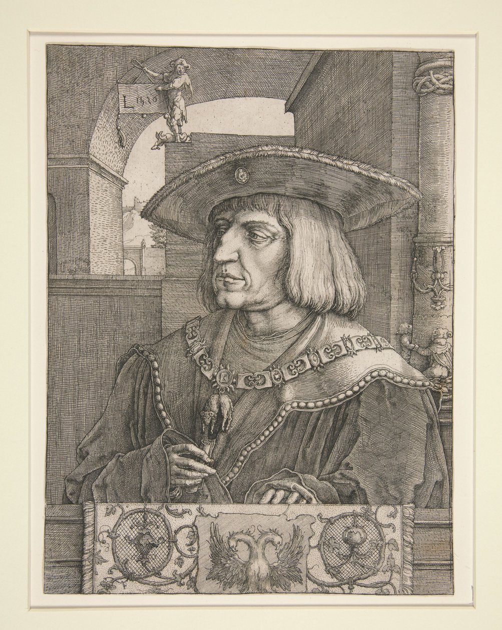 Porträt von Kaiser Maximilian I. von Lucas van Leyden