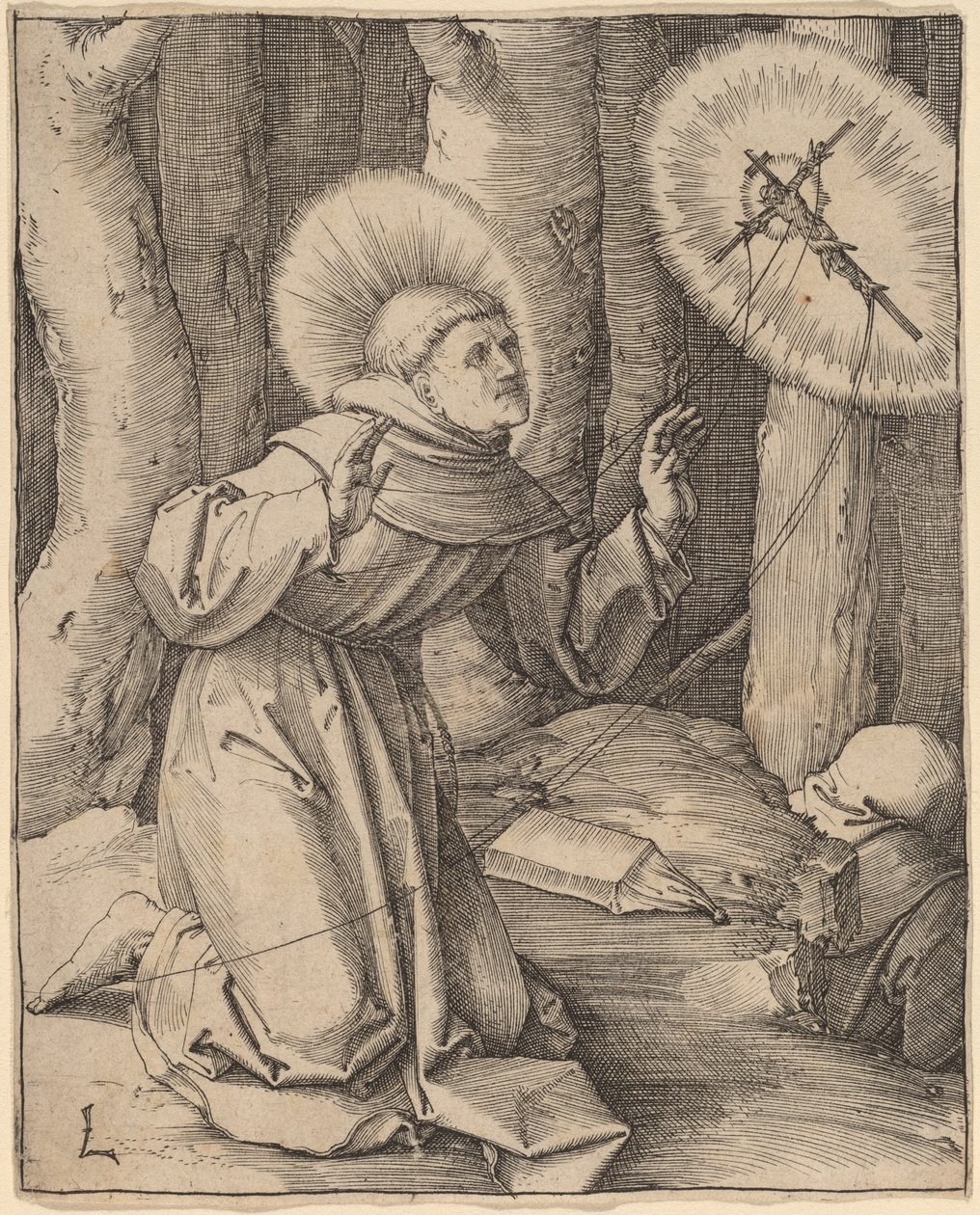 Der heilige Franziskus von Assisi empfängt die Stigmata von Lucas van Leyden
