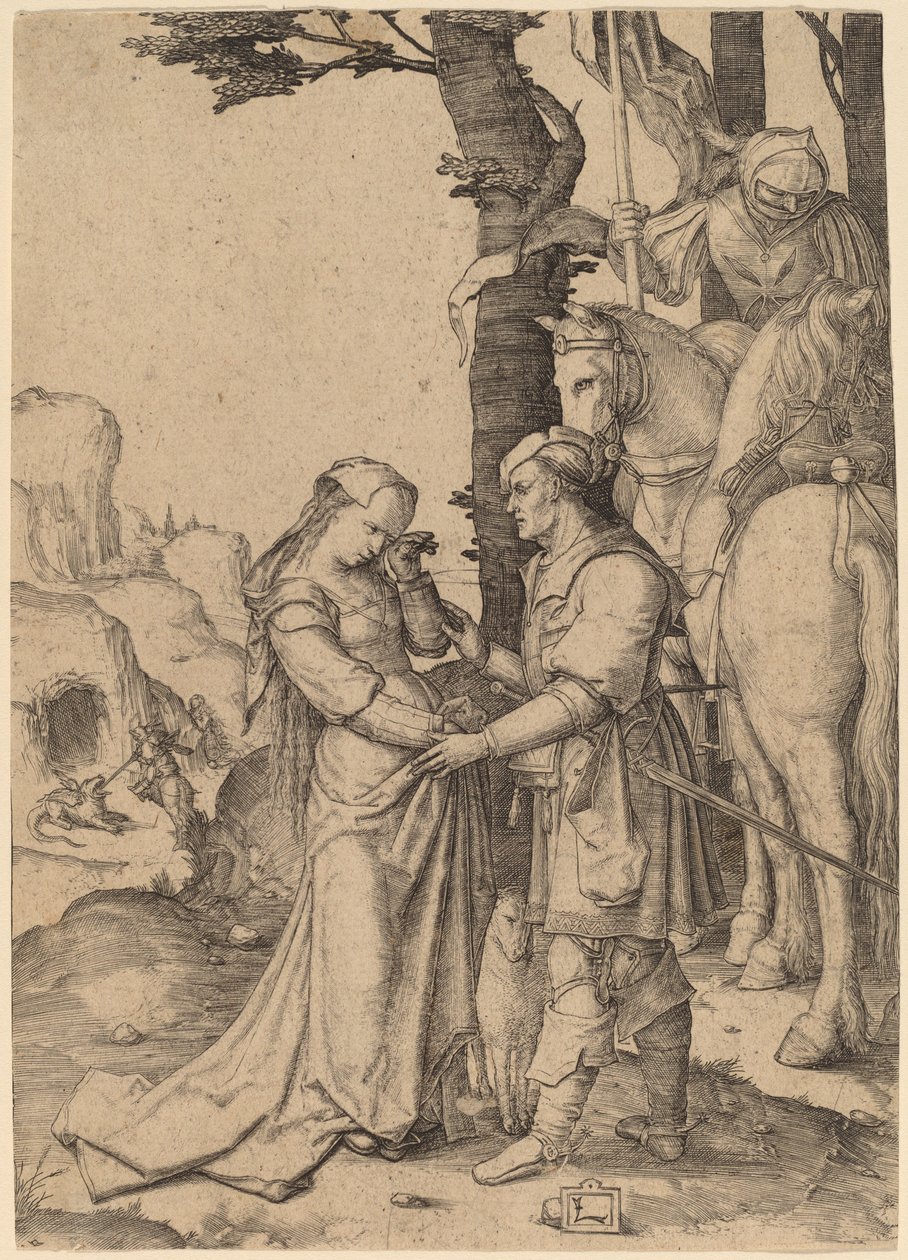 Der heilige Georg befreit die Prinzessin von Lucas van Leyden