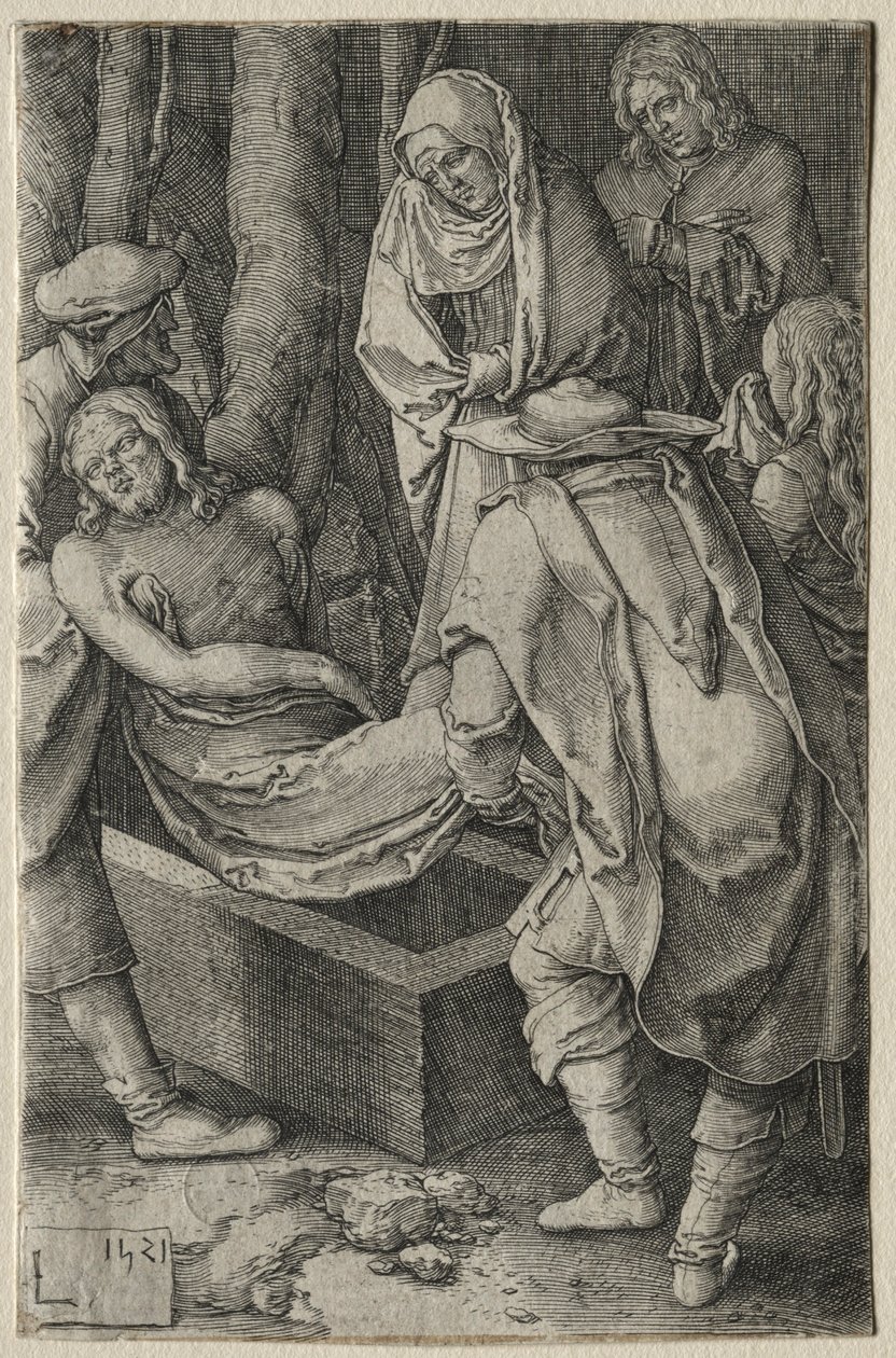 Die Passion: Die Beerdigung Christi, 1521 von Lucas van Leyden