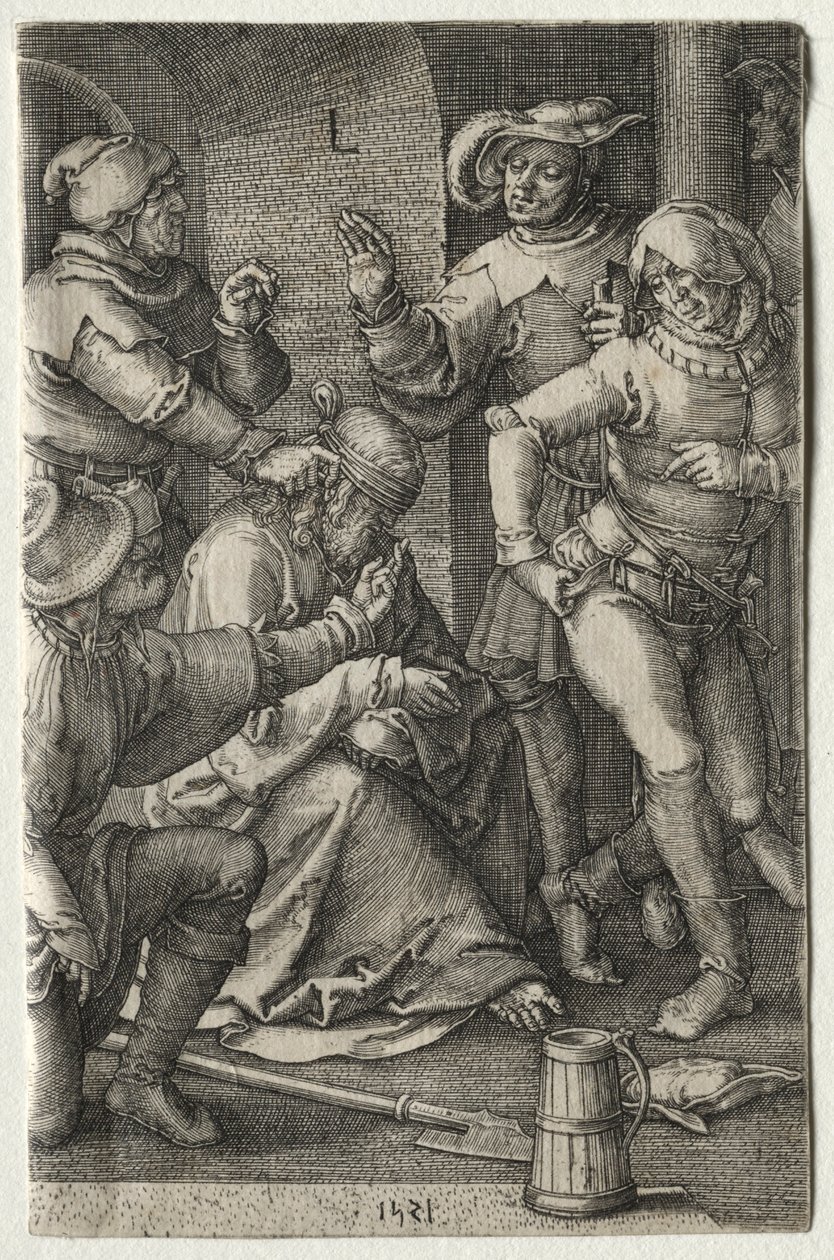 Die Passion: Die Verspottung Christi, 1521 von Lucas van Leyden