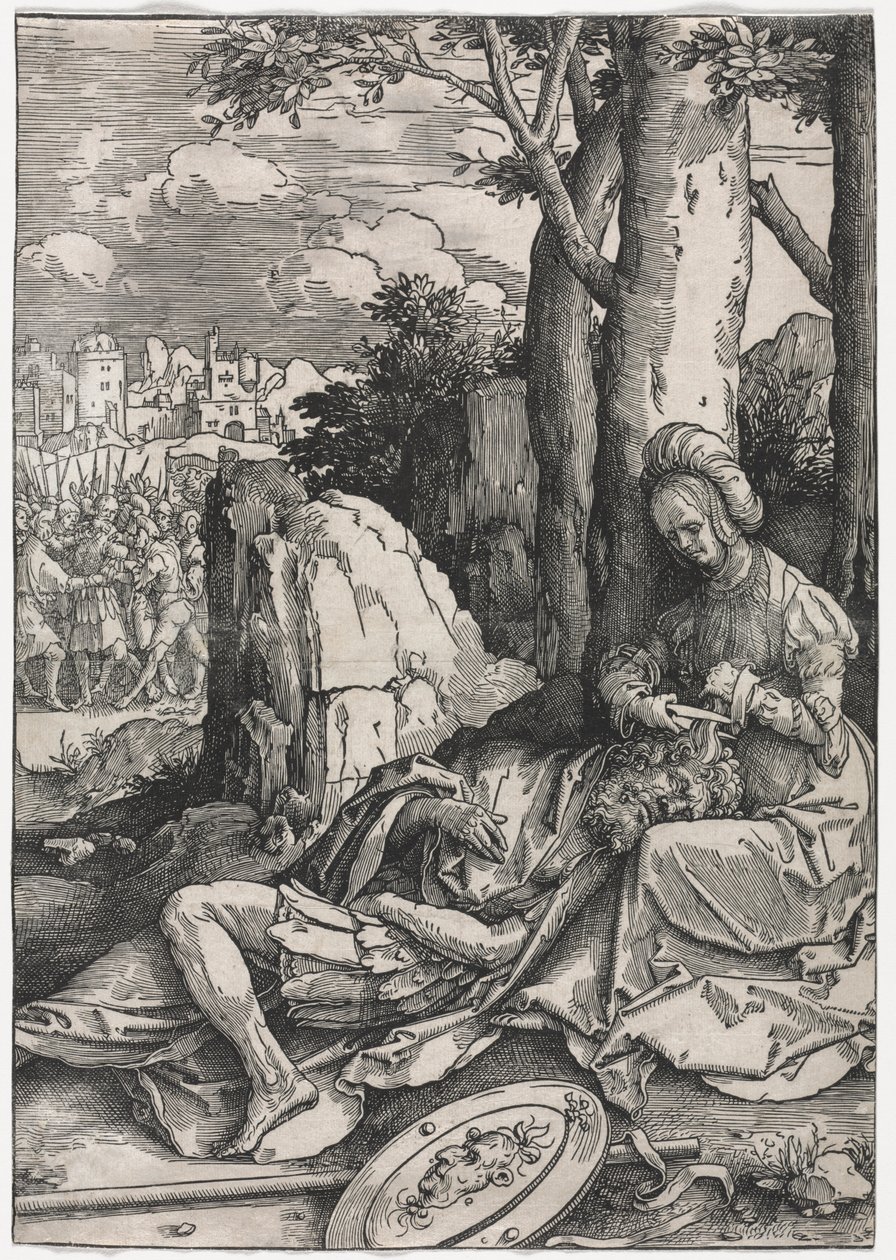 Die Macht der Frauen: Samson und Delilah, um 1512 von Lucas van Leyden