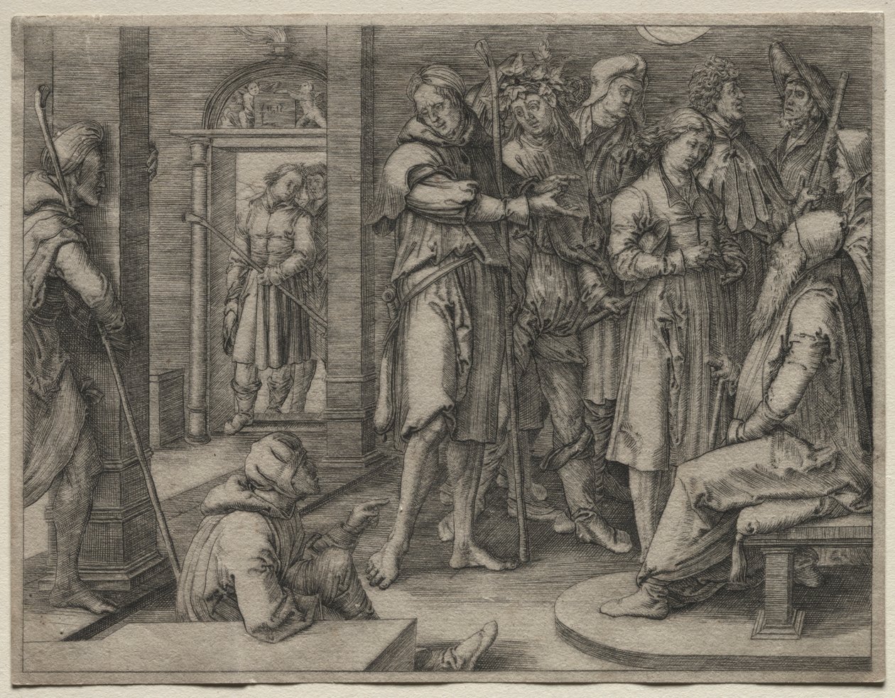 Die Geschichte von Joseph: Joseph deutet seinen Traum für Jakob von Lucas van Leyden