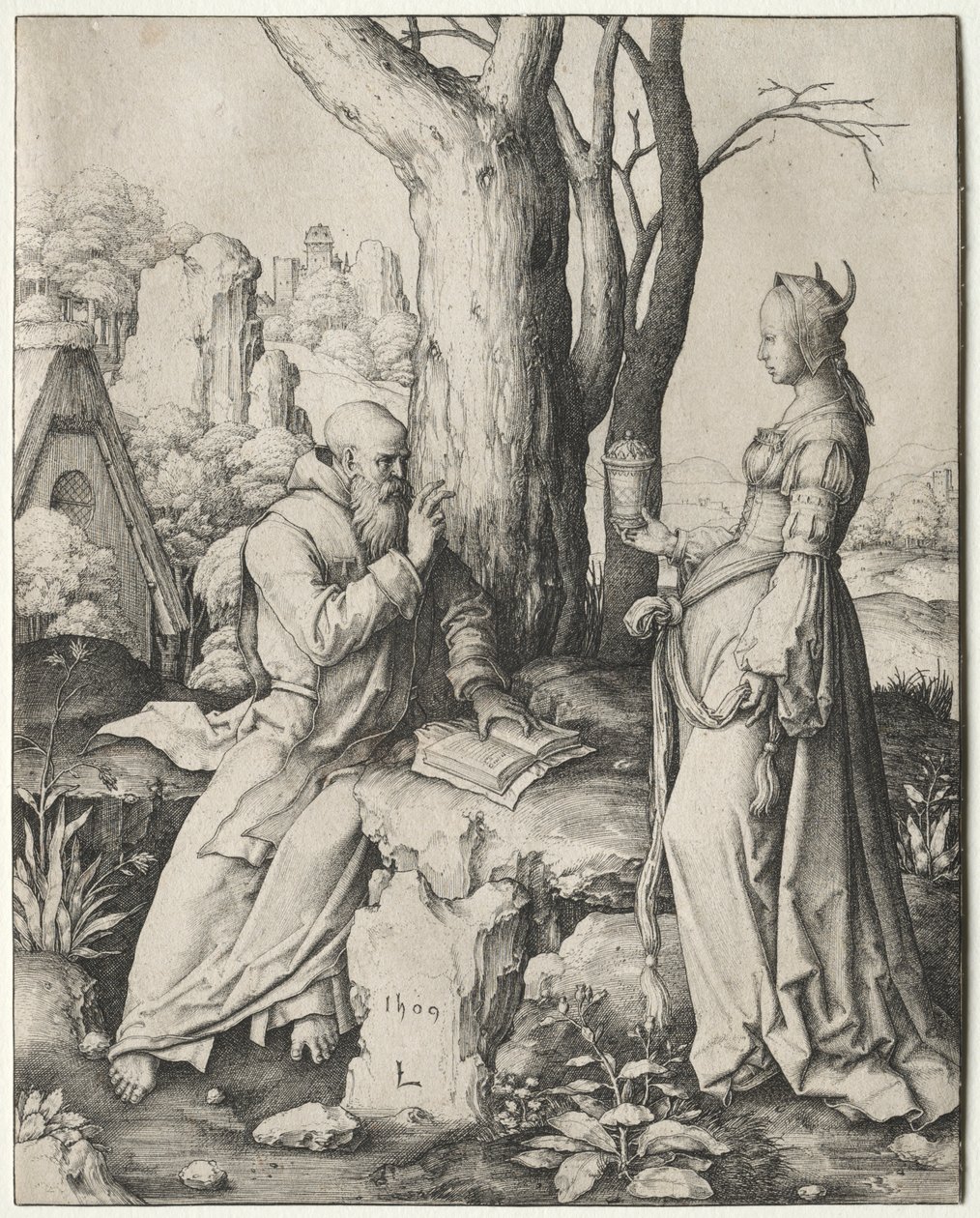 Die Versuchung des heiligen Antonius, 1509 von Lucas van Leyden