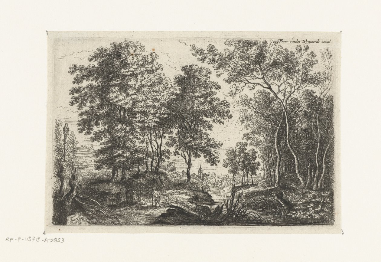 Landschaft mit einem Bach durch einen Wald von Lucas van Uden