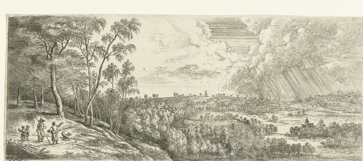 Landschaft mit Regenschauer von Lucas van Uden