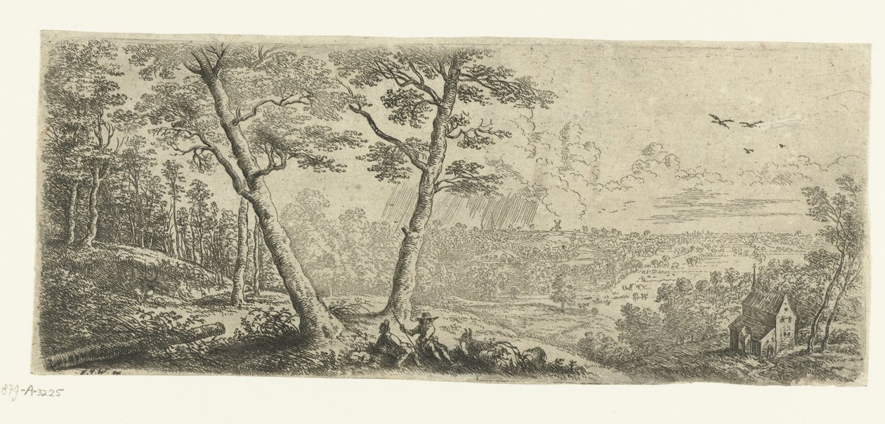 Landschaft mit zwei sich unterhaltenden Männern von Lucas van Uden