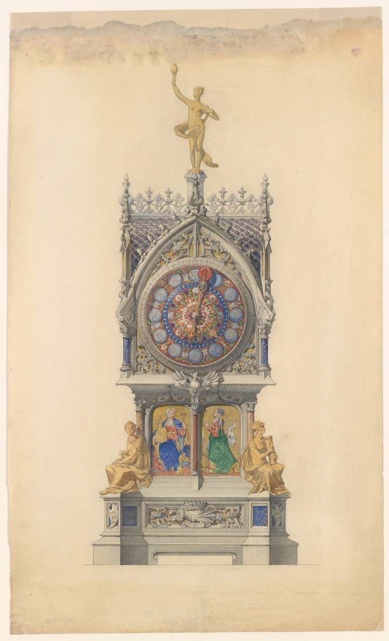 Entwurf für eine emaillierte Uhr von Lucien Falize